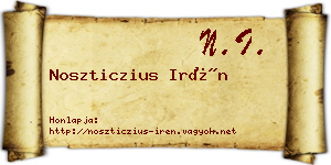 Noszticzius Irén névjegykártya